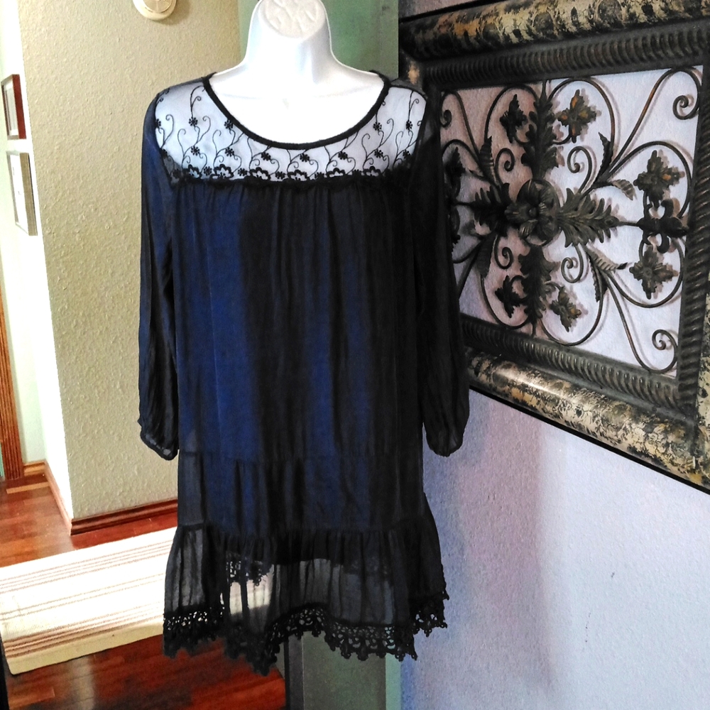 🪻PRONTOMODA GIUSY Silk Navy cocktail Dress XS